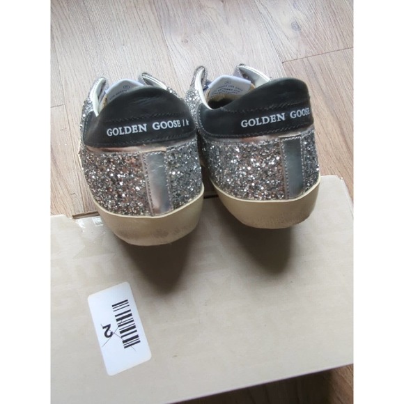 Golden Goose Super Star Silver Glitter Sneakers Womens EU 38 - Picture 11 of 16